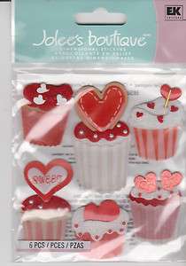 Jolees Boutique CUPCAKES dimensional stickers Valentines Day  