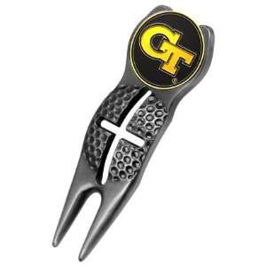  Georgia Tech Yellow Jackets Black Nickel Crosshair Divot 