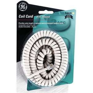  GE TL26178 Coiled 25 Foot Handset Cord, Almond 