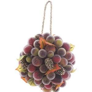   Imports Kissing Ball Hanging Berry Cone Leaves, Green