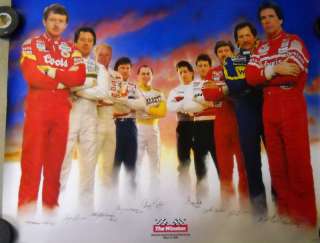 VINTAGE 1986 NASCAR POSTER DRIVERS EARNHARDT PETTY GANT  