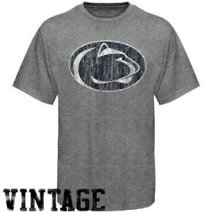 NCAA Penn State Nittany Lions Ash Distressed Big Logo Vintage T shirt