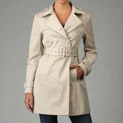Nine West Womens Belted Double breasted Trench  