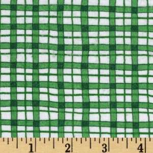  44 Wide Just Snow Special Flannel Plaid Green/White 
