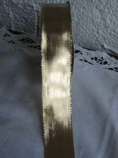  25 inch Metallic Gold Wire Edged Christmas Ribbon 10yds., New  