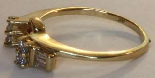 14k yellow gold .20ct diamond wedding band ring wrap vintage estate 