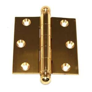   Solid Brass 3 Square Hinges with Ball Finial Pair