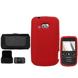 com iNcido Brand LG 900G Combo Solid Red Silicone Skin Case Faceplate 
