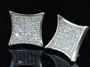 STERLING SILVER SIMULATED DIAMOND KITE STUD EARRINGS  