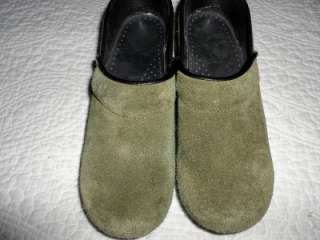DANSKO Dark Olive Green Suede Professional Clogs Shoes 5 / 35  