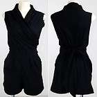 Rare Cute V Neckline Self Tie Bow Shorts Jumpsuit Playsuit S