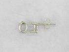 Oval 4 Prong Cast Wire Mount Earring Setting Sterling Silver
