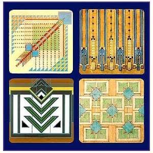  Frank Lloyd Wright Rug Designs Coasters Gift Set 