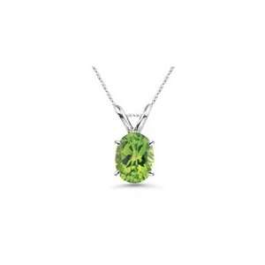  1.66 Cts Peridot Solitaire Pendant in Platinum Jewelry