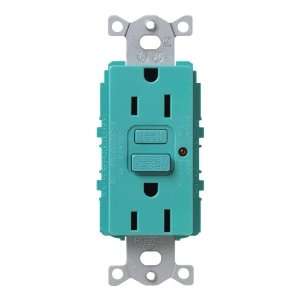   GFTR TQ Satin Colors 15A GFTR Electrical Socket Receptacle, Turquoise