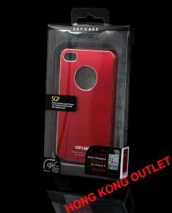SGP Case Skin Cover Aluminium Red for verizon iPhone 4 4G M6b  