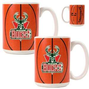  Milwaukee Bucks Mug Set   2Pc 15 oz Gameball Ceramic Mug 