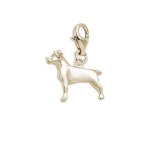  Rembrandt Charms Rottweiler Charm with Lobster Clasp, 10K 