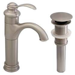Geyser Brushed Nickel Bathroom Vessel Faucet with Pop up Drain 