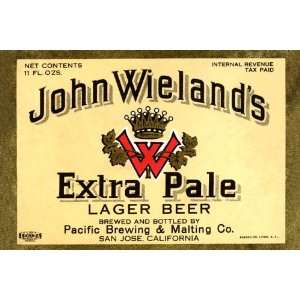 John Wielands Extra Pale Lager Beer 20x30 Poster Paper  