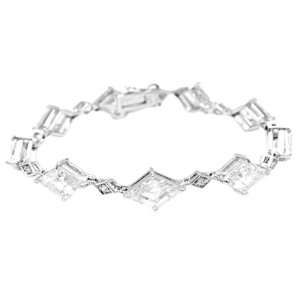  Tressa Sterling Silver Colorless White Diamond Shape Cubic 