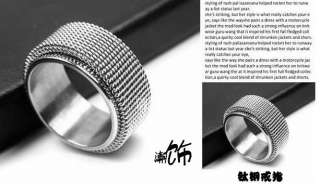 Mens Titanium Steel Wire Mesh Designed Ring Band r5  