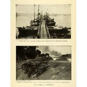 1914 Print Siege of Antwerp German Belgian Armies Battle 