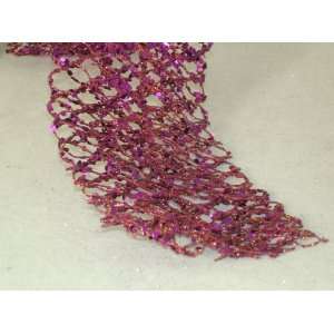   Decorative Purple Glittered & Wired Unlit Net Christmas Garland by