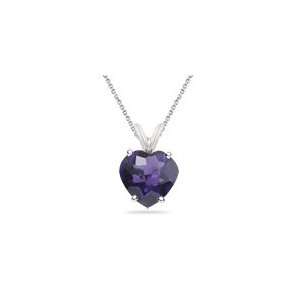  0.67 Cts Amethyst Solitaire Pendant in 14K White Gold 