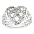 Sterling Silver 1/10ct TDW Diamond Heart Ring (G H, I2 I3) MSRP 