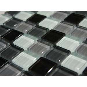  Glass Tile Blend Black, white and gray 1X1
