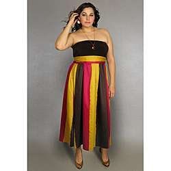 INES Collection Womens Plus Size Strapless Maxi Dress  
