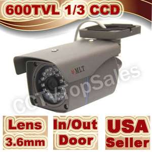 COLOR CCD 600TVL CCTV Surveillance Waterproof In/Out Door IR 