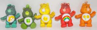 Lot of 5 different Care Bear Vintage Poseable Plastic Figures 