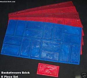 Worn Brick Basketweave Concrete Cement Stamps Mats NR  