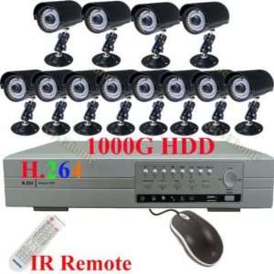  cctv 16ch 1tb h.264 dvr security 12 ccd cameras system by 