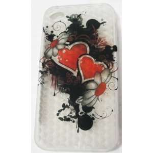 Apple Iphone 4 Double Love Graphic Design Transparent Clear Skin Case