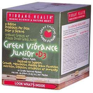  Vibrant Health, Green Vibrance Junior + D3, Green Apple 