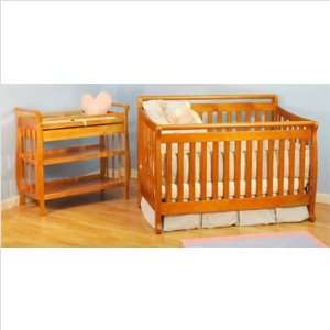   3353P Athena Amy Convertible Crib and Nadia Changing Table in Pecan