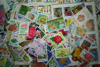 FLOWERS lot of beautiful 1000 different stamps from all over the world 