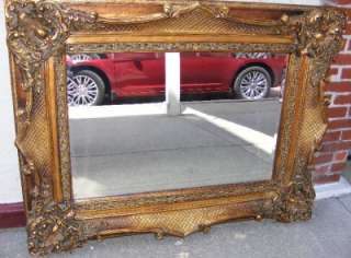   Bronze Gilt Frame Beveled Glass Mantle Wall Mirror ~CAN SHIP  