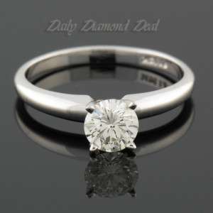 14K White Gold Solitaire Diamond Ring GIA Certified  