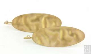 14K GOLD ITALY UNIQUE ELEGANT SATIN FINISHED DIAMOND HOOK EARRINGS 
