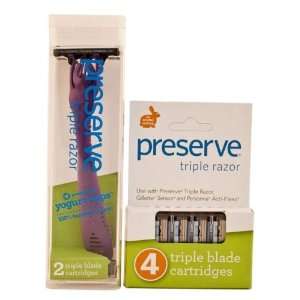 Preserve PRE KIT39 Triple Razor and Replacement Blades, Kit includes 1 