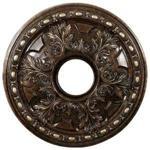   Southern Pecan Finished Ceiling Medallion 19 inches