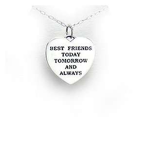   Message Pendant BEST FRIENDS TODAY TOMORROW AND ALWAYS Jewelry