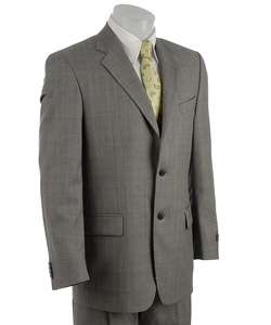 Joseph Abboud Mens Grey Worsted Wool Suit  