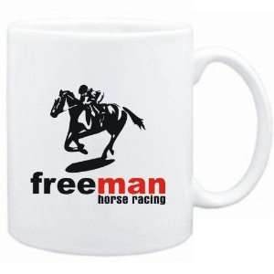  Mug White  FREE MAN  Horse Racing  Sports
