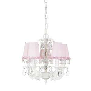   Arm Glass Ball Chandelier with Pink Pearl Shades