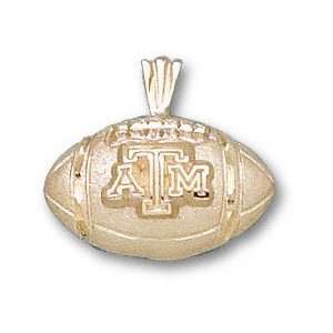 Texas A&M Aggies Solid 10K Gold ATM Football Pendant  